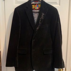 ROBERT GRAHAM Black Velvet Blazer 42